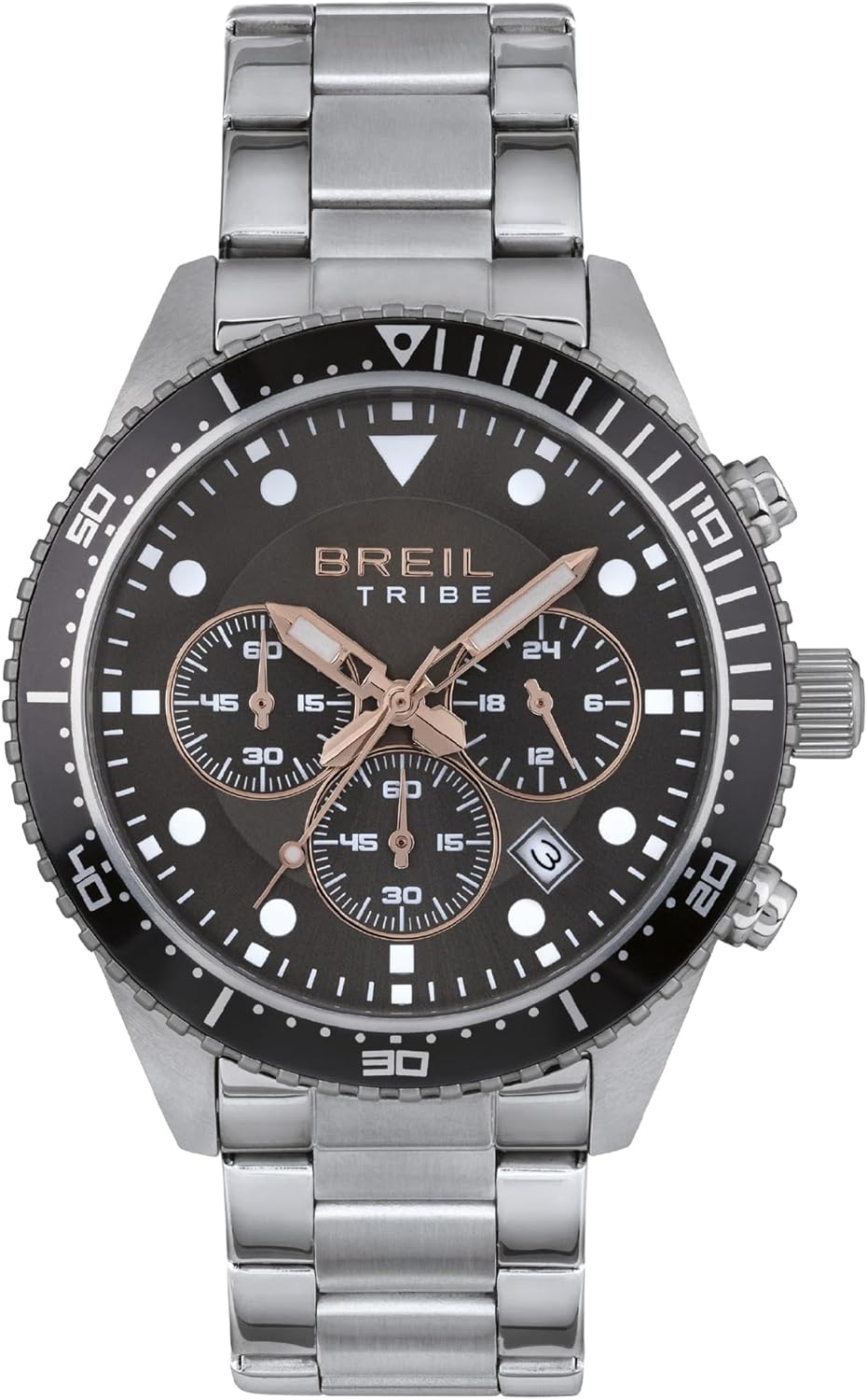 Breil, Sail Collection, Men's Watch, Steel Chronograph, Case 28 mm, Anthracite Dial, Balls and Markers with Luminous, Diver Closure, Water Resistant up to 10 Atmospheres