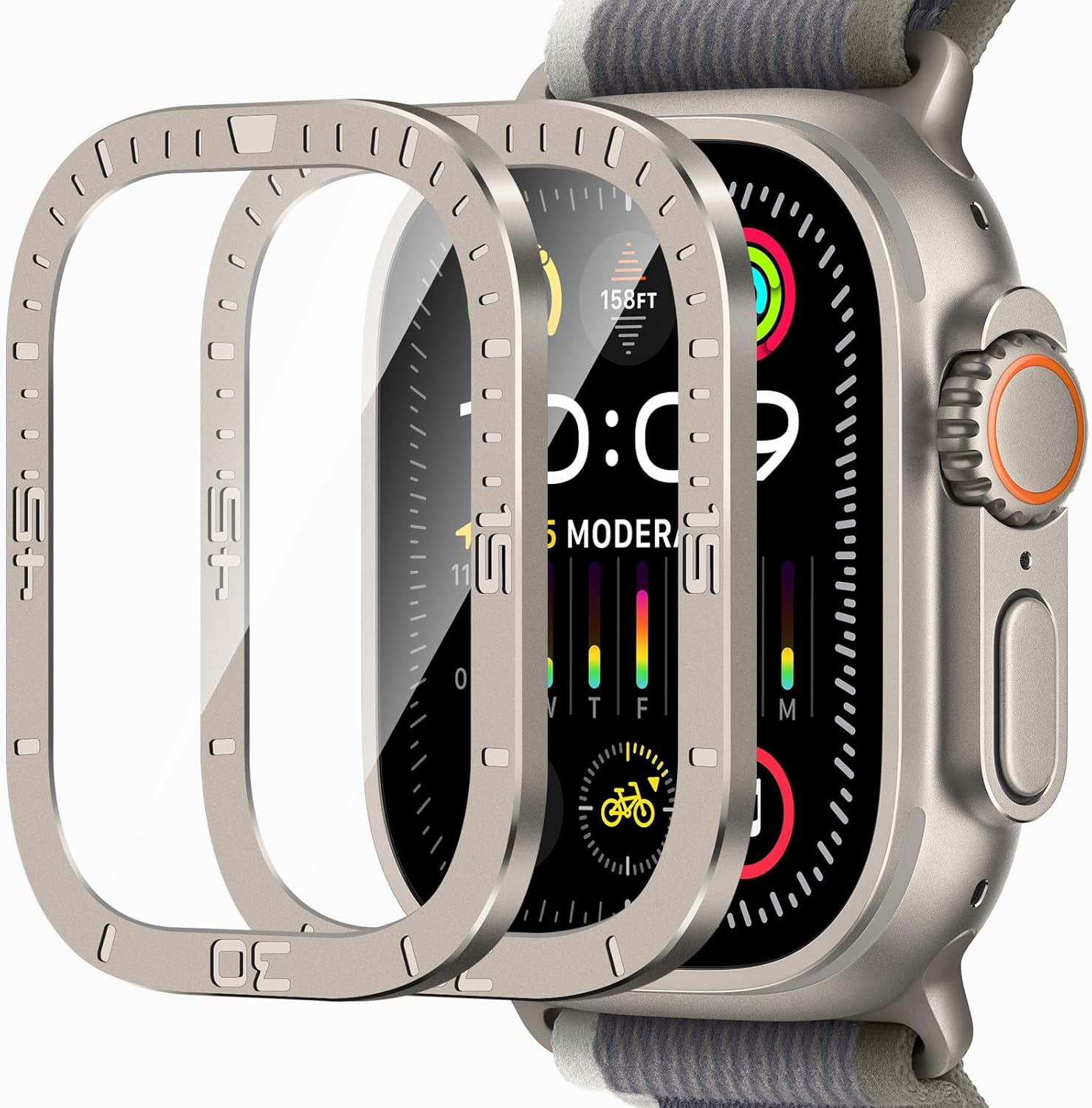 2 Pieces Screen Protector Compatible with Apple Watch Ultra/Ultra 2 49 mm, HD Clear Anti-Scratch Tempered Glass Film for iWatch 49 mm (Original Numeric)