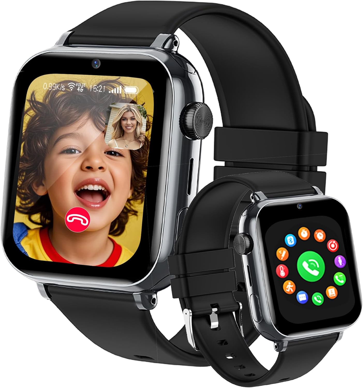 4G Children's Smartwatch with GPS and Video Calls – Watch with Calls, SOS, Podometer, School Mode, Waterproof IP68 for Girls and Boys 4-12 Years (Christmas Birthday)