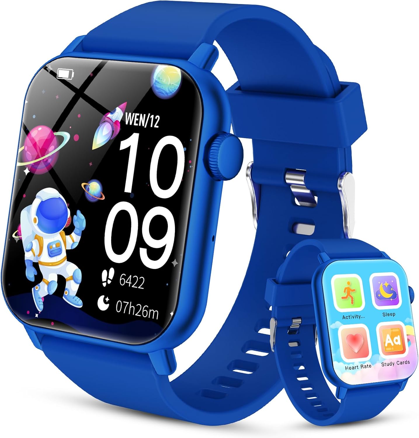 Smartwatch for Children 3-12 with Fitness Tracker, Children's Smartwatch with Pedometer, Games, Heart Rate, Sleep Monitor, IP68 Waterproof for Children's Smart Watch, Audiobook, Study Card