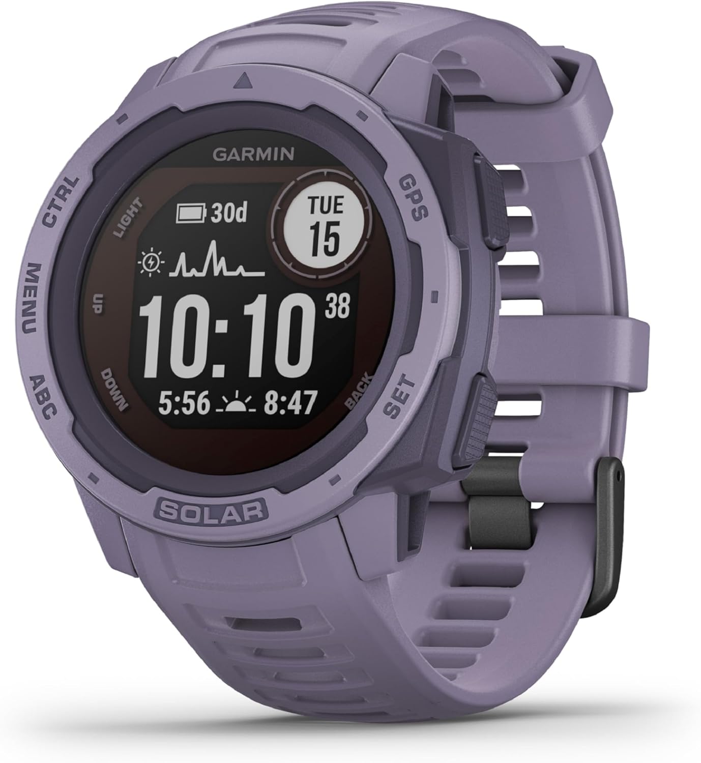Garmin Instinct Solar, Orchid - Ultra-Resistant GPS Smartwatch with Solar Charging, Cardio, Pulseox, Multisport App, Orchid (Refurbished)