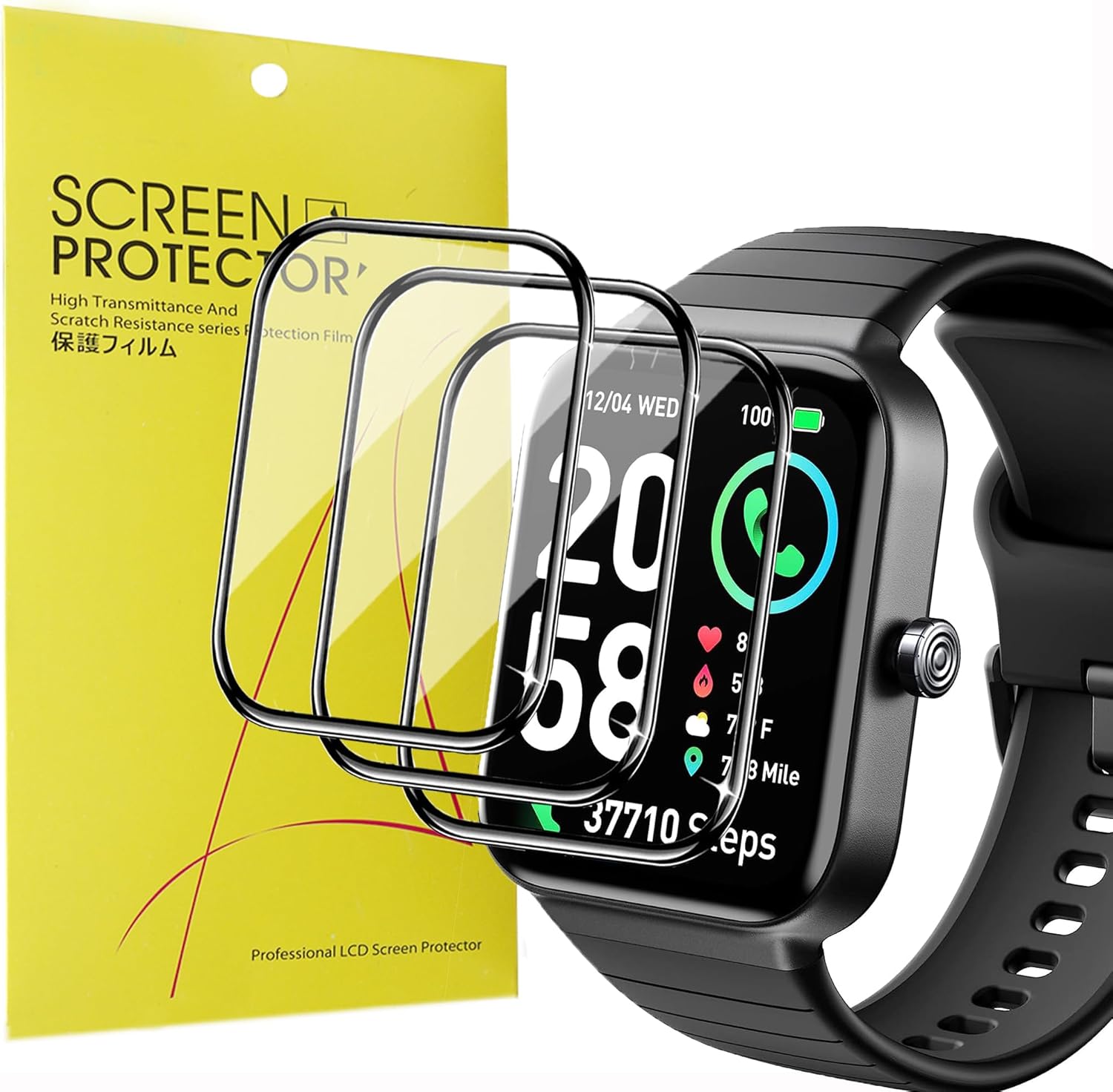 Compatible with AEAC/TMHAI/Parsonver IDW15 1.8 Inch Smartwatch Screen Protector, Screen Protector for IDW15 Smartwatch,3D Ultra Clear Full Coverage Screen Protector (3