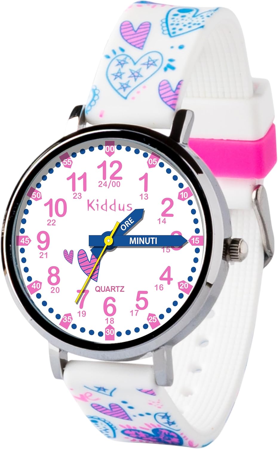 Kiddus Children's Educational Watch, Analogue Wrist Watch for Children 5-10 Years, 3ATM and 5ATM, First with Hours and Minutes, Baby Gift