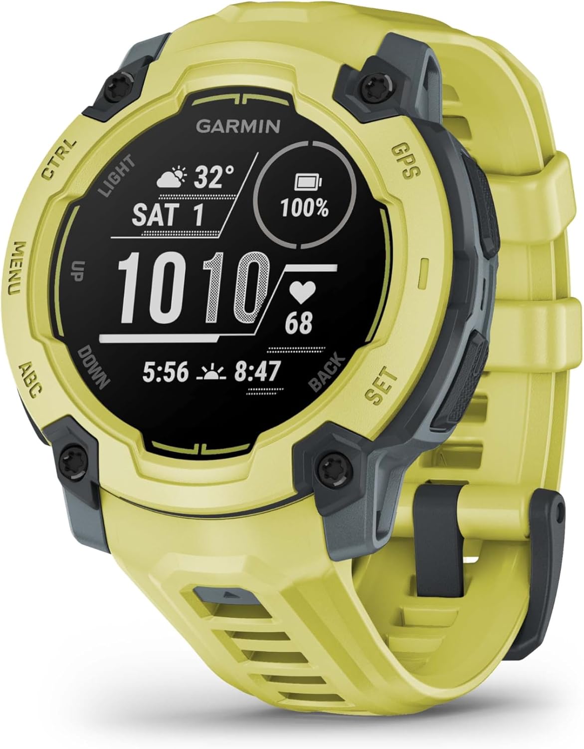 Garmin Instinct E Smartwatch, 45 mm, MIP Display, GPS, Cardio, SpO2, +70 Sports Apps, Training Readiness, Activity Tracker 24/7, Notifications, Connect IQ, 16 Day Battery Life (Electeric Lime)