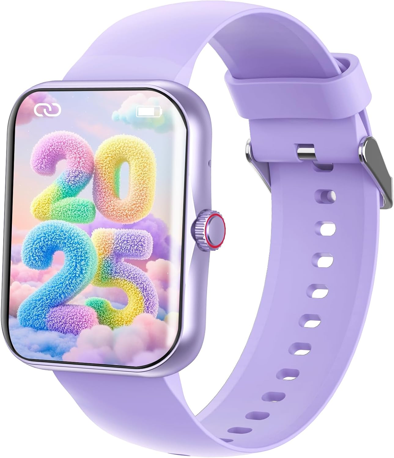 Smartwatch, Smart Watch Fitness Sports SmartWatch for Children, 1.83'HD Touchscreen, Stopwatch, Message Notification, Fitness Tracker for Boys Girls Teens, Glossy Purple