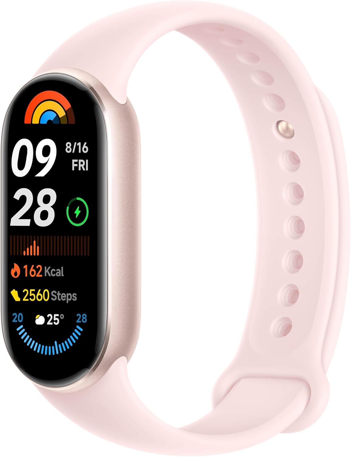 Xiaomi Smart Band 9, 1.62 inch AMOLED Screen, 1200 Nit Brightness, Metal Frame, Improved Health Monitor, +150 Sports Modes, 21 Days Autonomy, 5ATM Water Resistance, Pink
