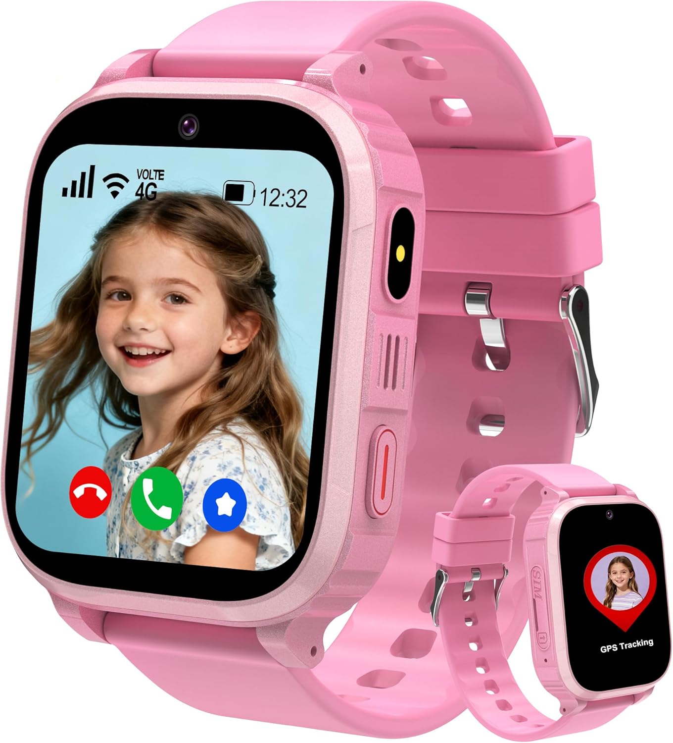 4G Smartwatch Children GPS Phone Watch Smartwatch Children WiFi Video Calling SOS Voice Chat Alarm Clock Games Waterproof Child Mobile Phone Gifts for Girl and Boy