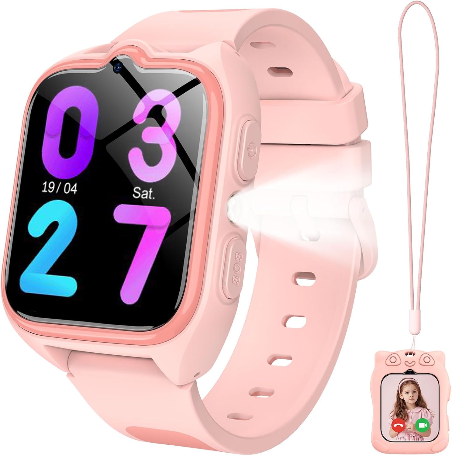 IOWODO 4G Kids Smartwatch GPS Tracker Watch with Video Calling, SOS Function, Camera,Educational Games, 800mAh Battery, Waterproof, Gift for Boys and Girls