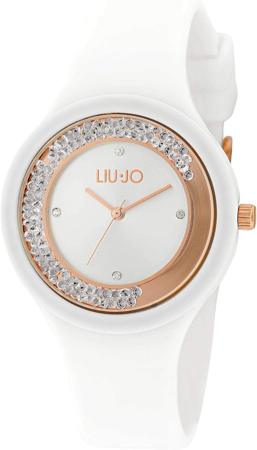 Liu Jo TLJ1419 Women's Rose Gold White Rose Gold White Silicone Band Analog Quartz Wrist Watch