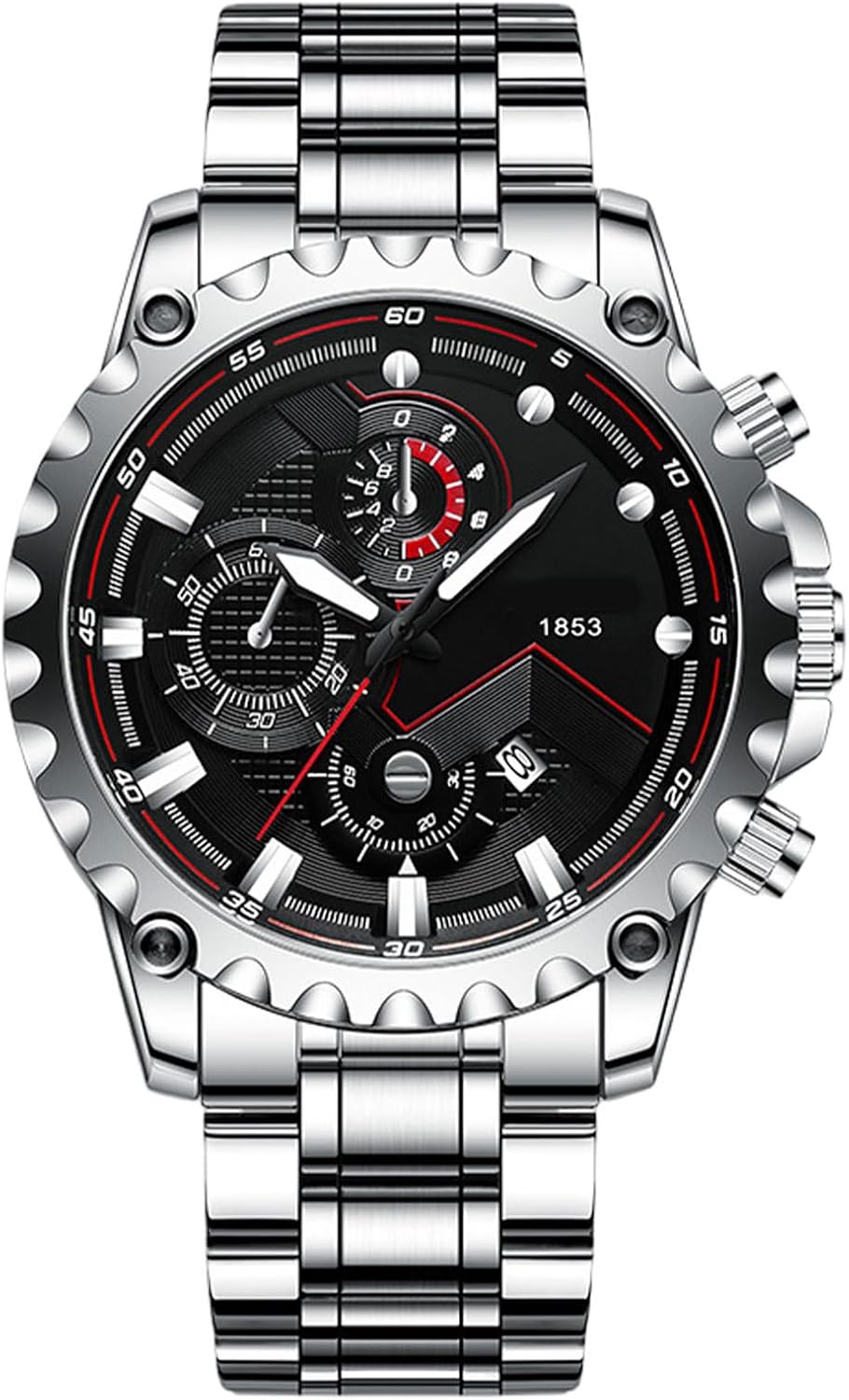 Men's Stainless Steel Watches - Watches for Men, Large Face Men's Wrist Watch | Formal Watch, Luminous Timing Tool, Analog Watch, Watch