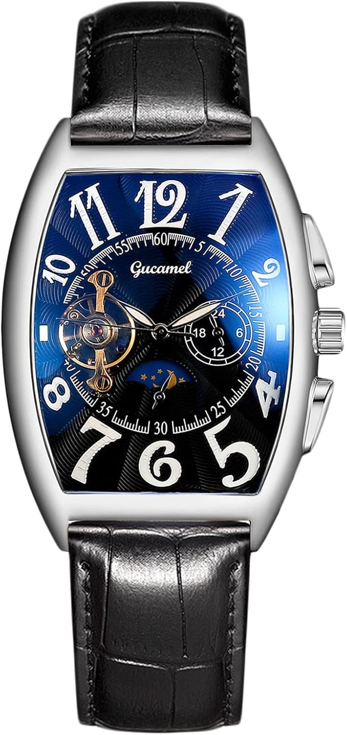 Rorios Business Men's Watches Luminous Watch Analogue Quartz Wrist Watch with Leather Strap Classic Dress Watches