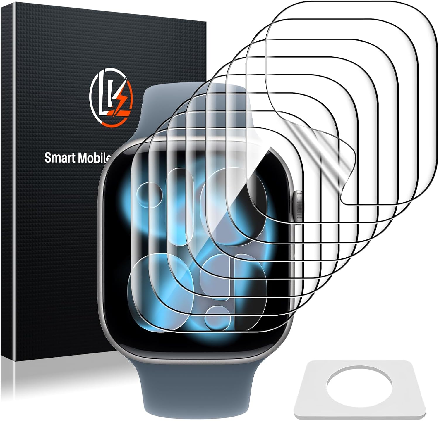 LK 8 Pieces Screen Protector for Apple Watch Series 11/10 46 mm, Screen Protector for Apple Watch Series 10/11 46 mm TPU Screen Protector, Sensitive Touch, Bubble Free, HD Transparent TPU Film