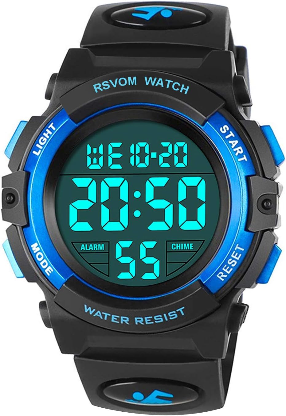 Kids Boys Digital Watch Waterproof Outdoor Sports Alarm Stopwatch Digital Watch for Kids Birthday Gifts/Gifts Blue S Strap