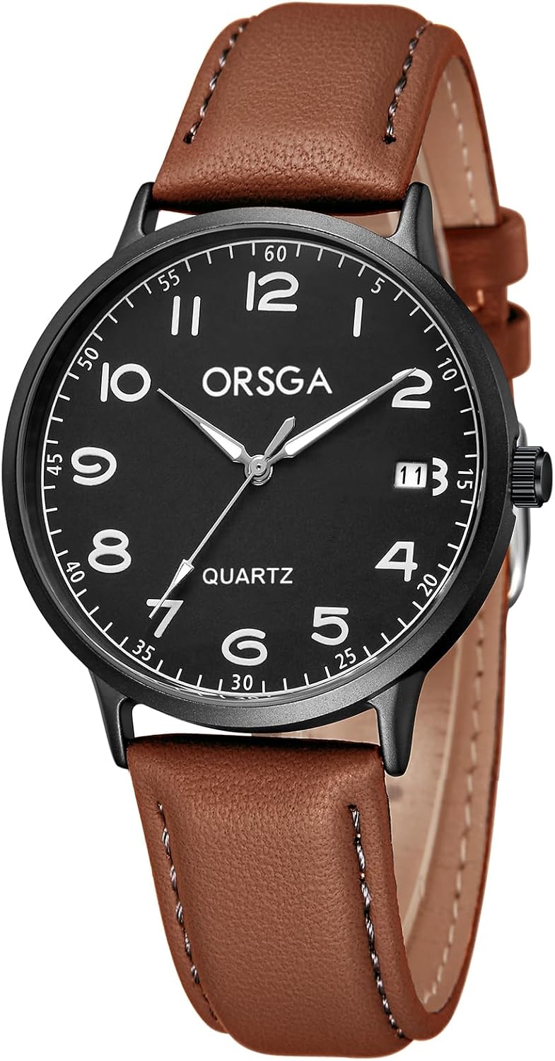 CIVO Men's Women's Elegant Analogue Quartz Vintage Watch for Men and Women Waterproof Sports Classic Leather