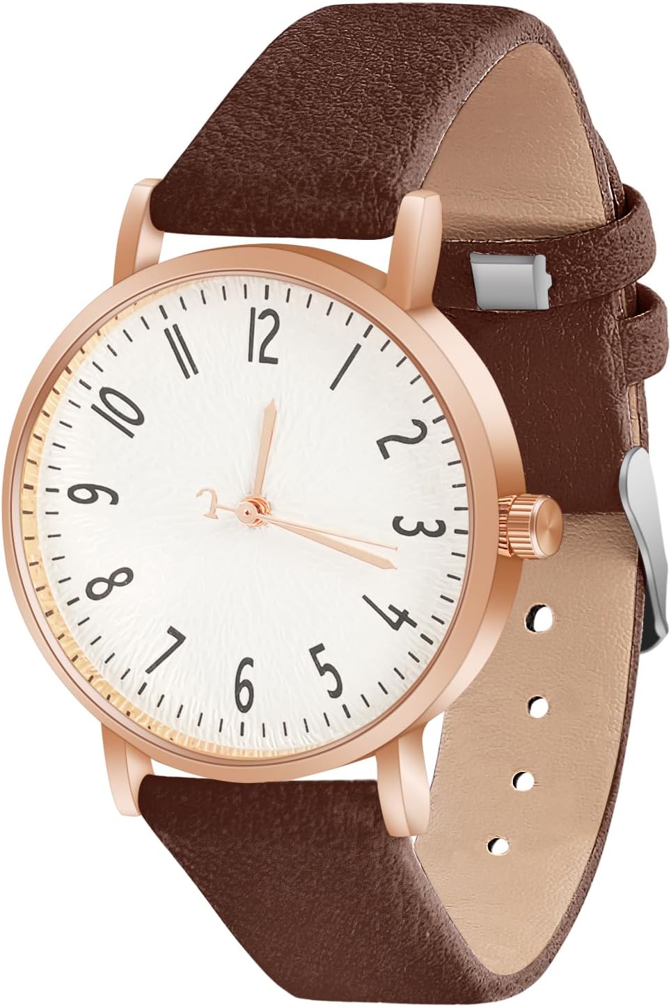 OFFCUP Women's Watch, Analogue Quartz Watch, Women's Wrist Watch with Leather Strap Classic Business Casual, Three Hand Movement