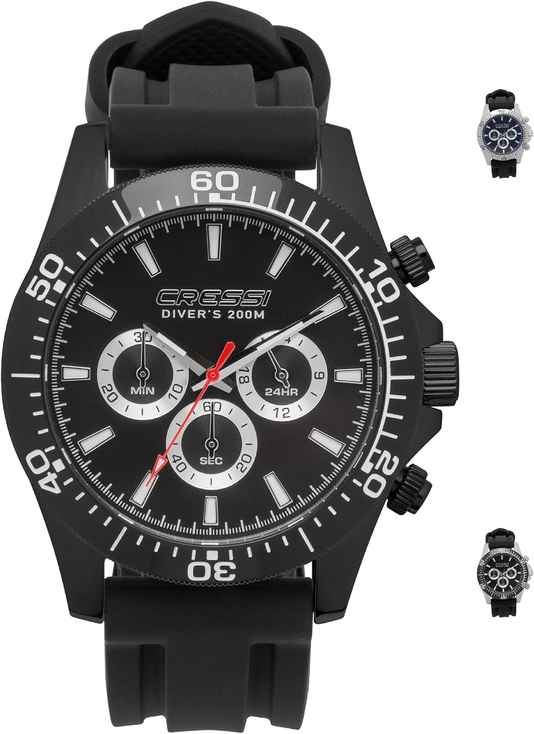 Cressi Nereus Watch, 200m Waterproof Sports Quartz Analog Watch with Chronograph and Calendar Unisex Adult