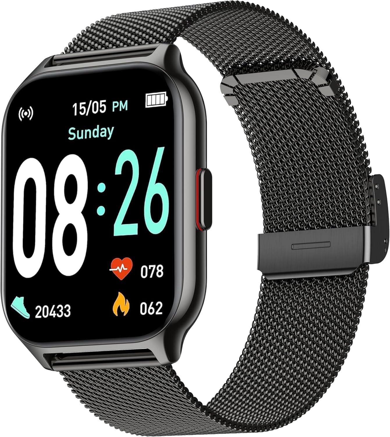 Men's Women's Smartwatch, Make / Answer Calls, 2.0 Inches Fitness Watch, 100+ Sport Modes, SpO2 Monitoring/Sleep/Blood Pressure/Heart Rate, Compatible iOS/Android