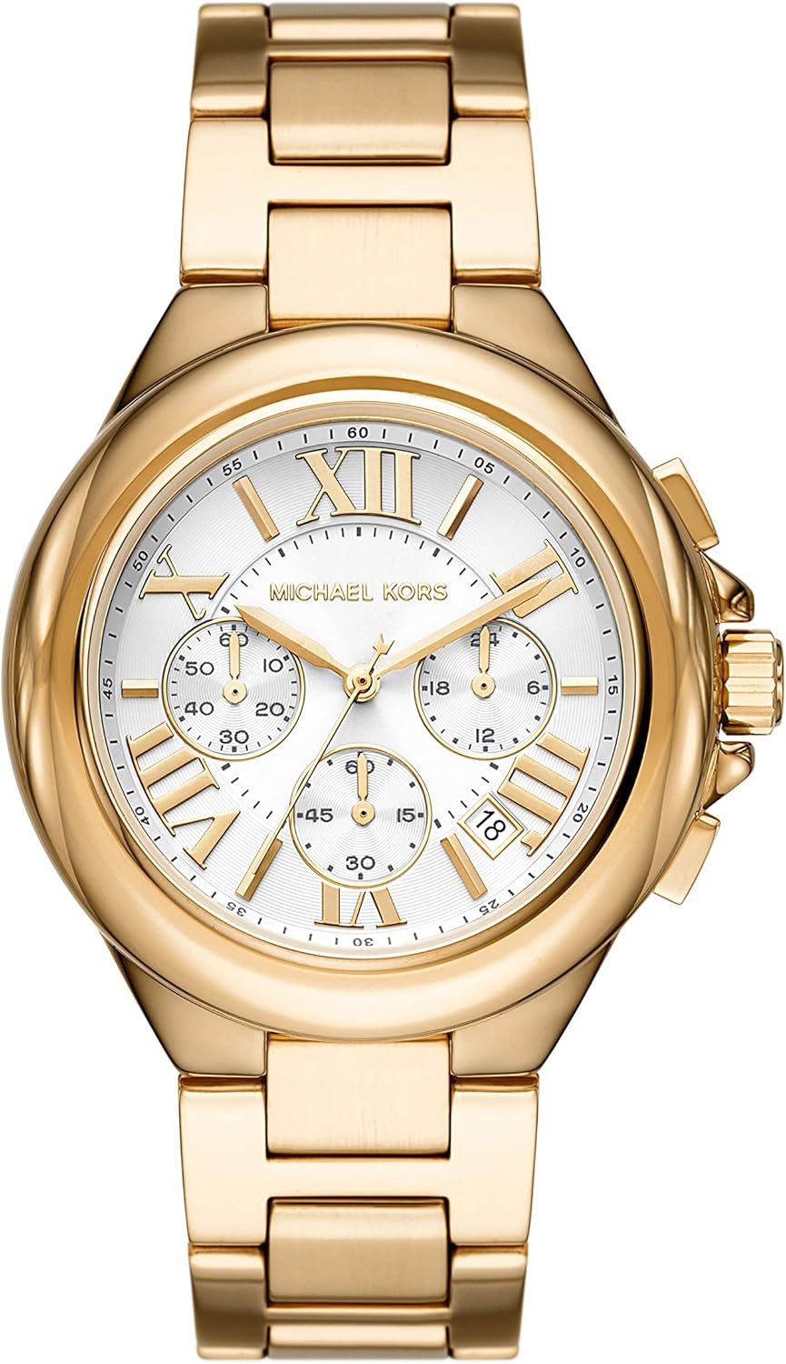Michael Kors Orologio Camille da donna, Movimento cronografo al quarzo 43 mm con cinturino in acciaio inossidabile
