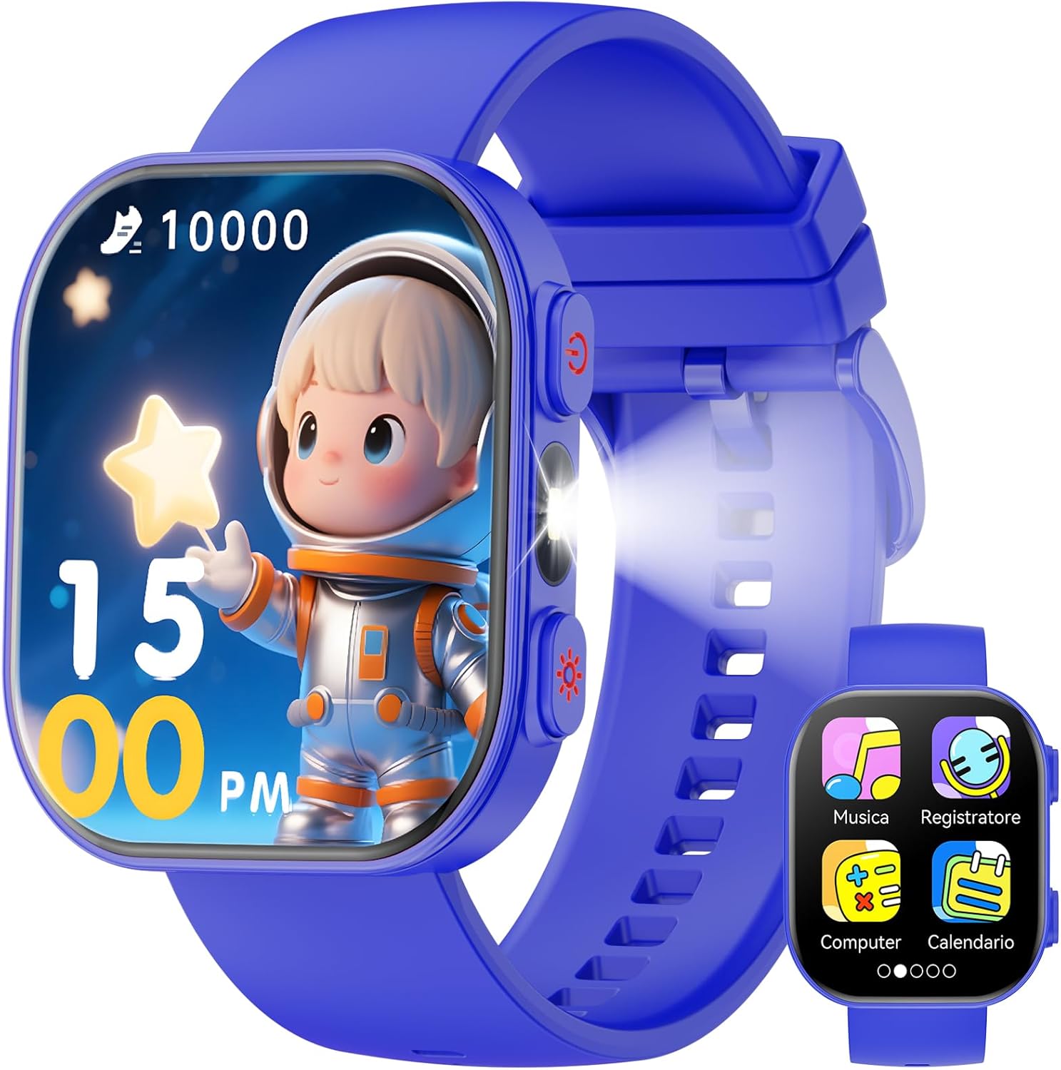 Kids Smart Play Watch TFT1.83 Screen Smart Watch, Heart Rate Monitoring/Story Book/Word Learning, Suitable for Boys and Girls (Blue)