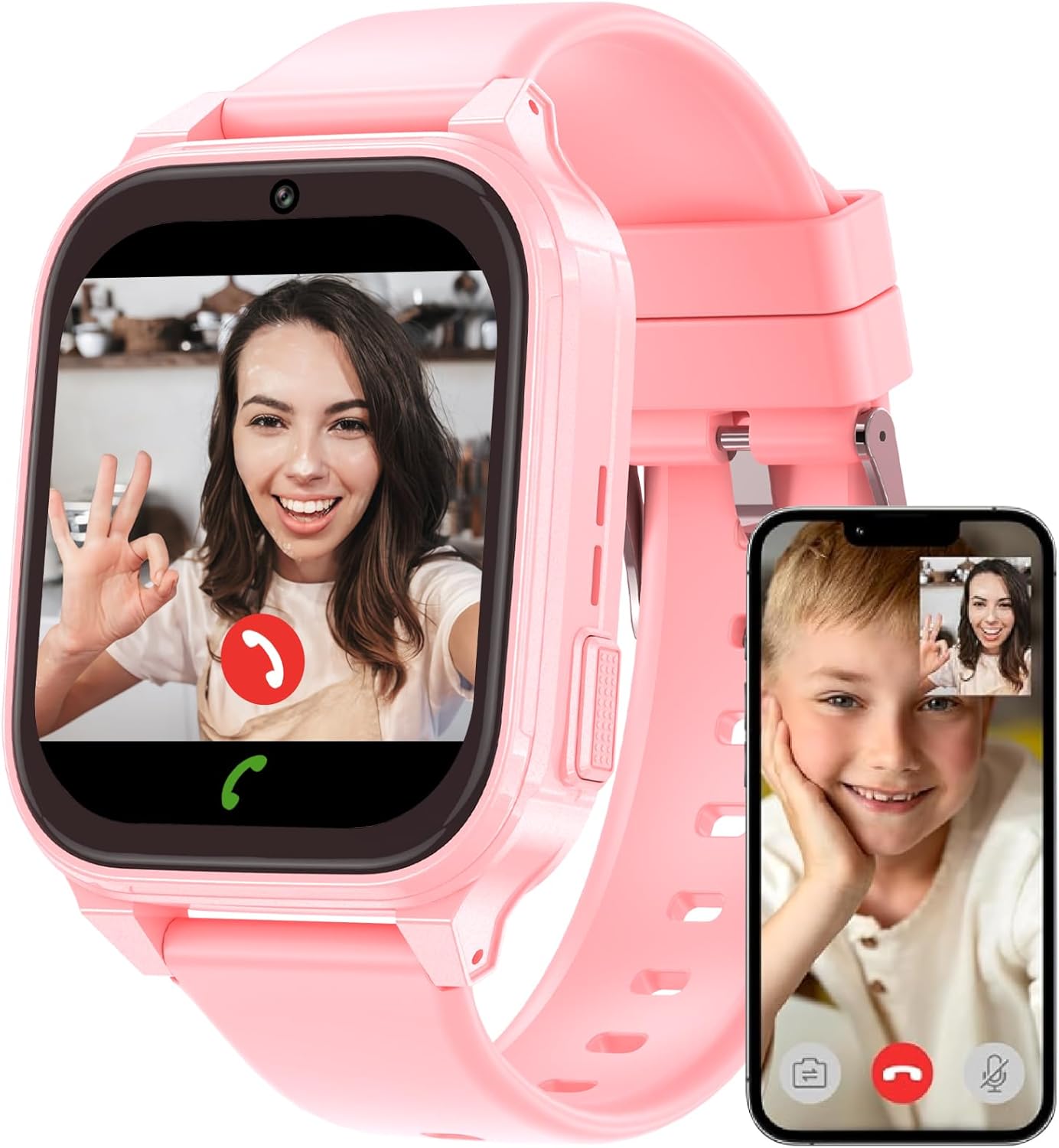 Smart Watch Kids GPS 4G with WiFi Video Call SOS Watch Phone Alarm Pedometer Mode Class Voice Chat 7 Intelligence Games Gift for Boys and Girls Smart Watch