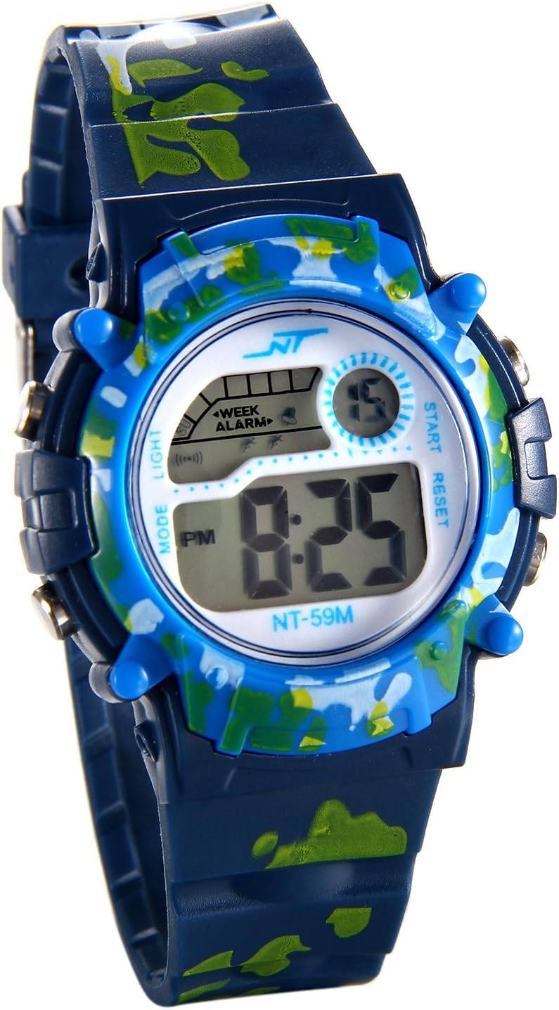 JewelryWe Children's Digital Wrist Watch, Sports Watch, Military Camouflage Colours, Multifunctional Watches for Boys Girls