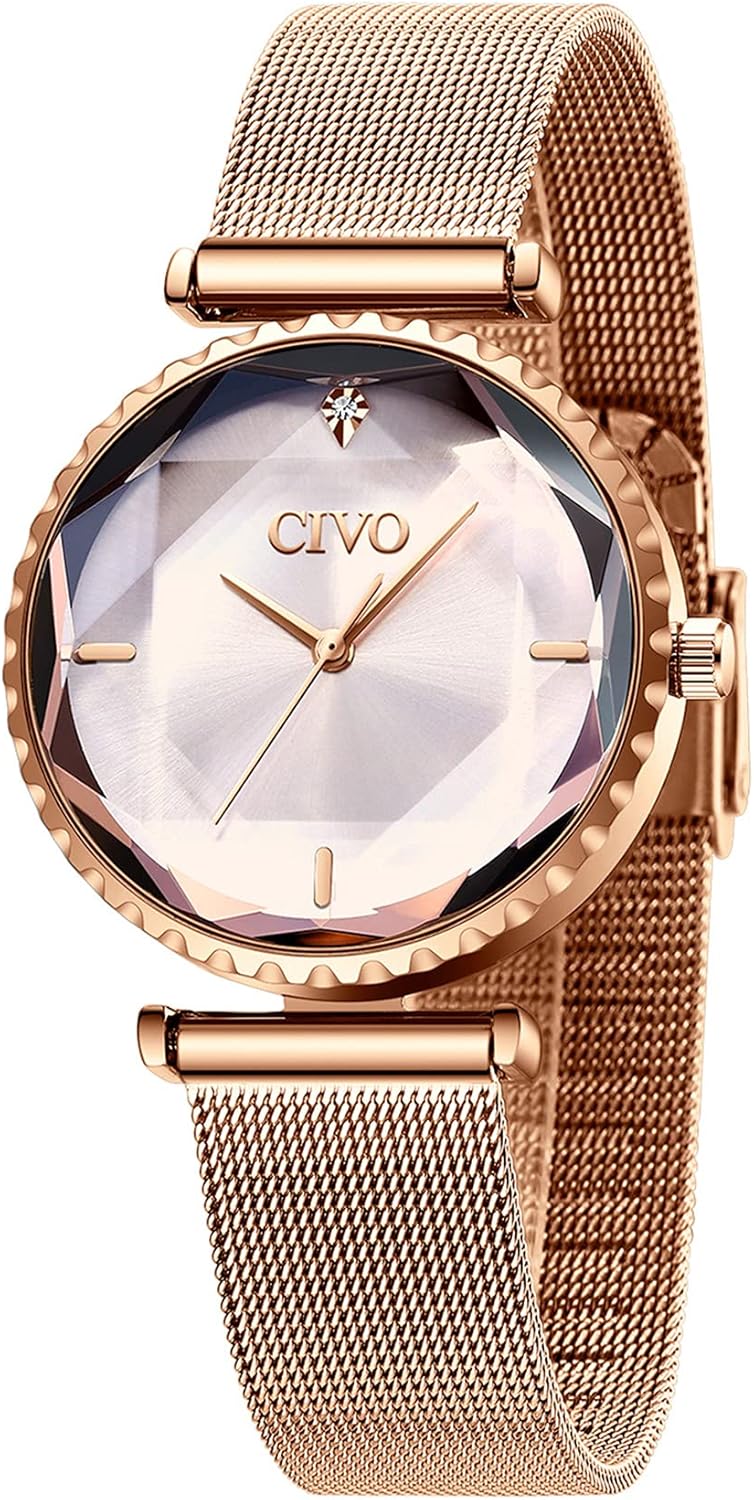 CIVO Women's Watch Starry Sky Waterproof Wrist Watch Stainless Steel Elegant Design Casual Analogue Quartz Watches for Women Girls Gift