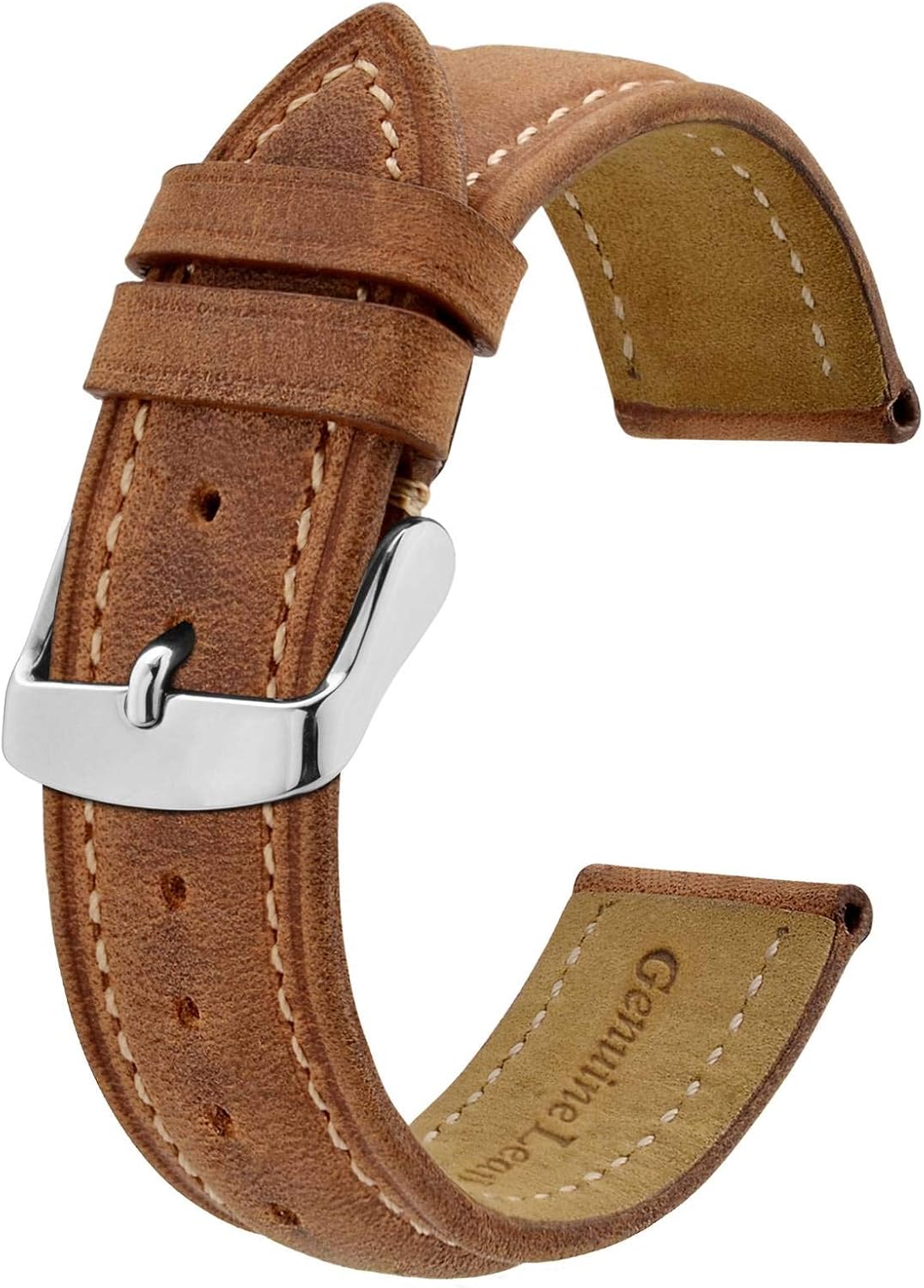 BISONSTRAP Watch Straps, Vintage Leather Replacement Straps, Strap Width 14 mm 15 mm 16 mm 17 mm 18 mm 19 mm 20 mm 21 mm 22 mm 23 mm 24 mm