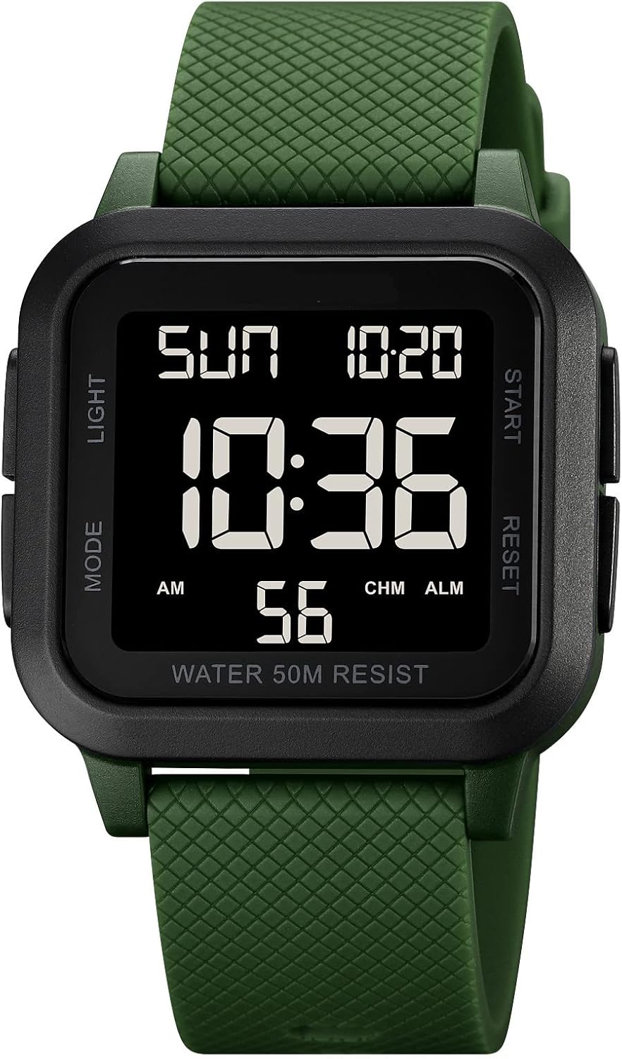 Forrader Mens Digital Waterproof Outdoor Watch with Alarm Countdown Dual Time Zone Stopwatch Men LED Backlight Wrist Watch