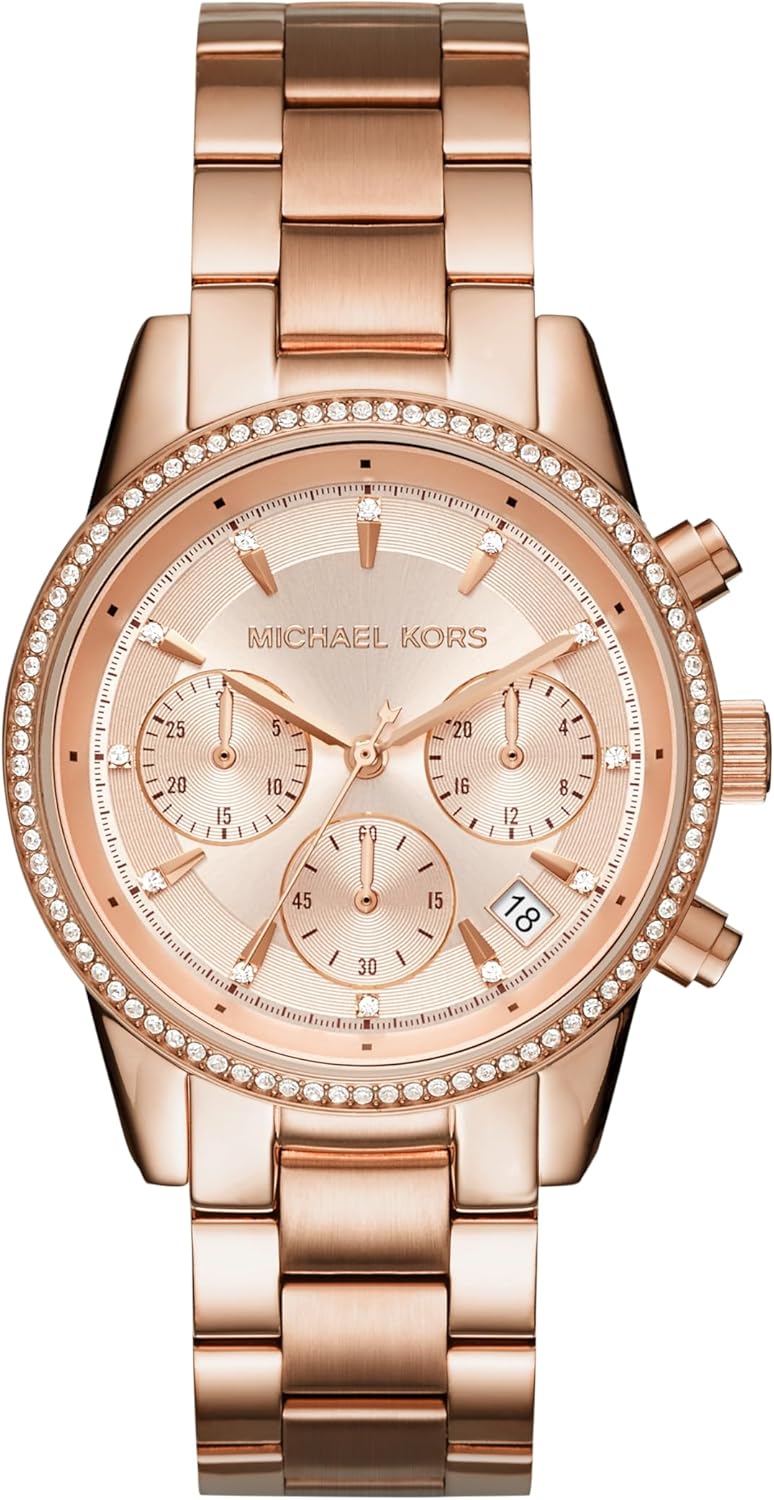 Michael Kors Orologio Bryant da donna, movimento cronografo al quarzo 37 mm con cinturino in acciaio inossidabile