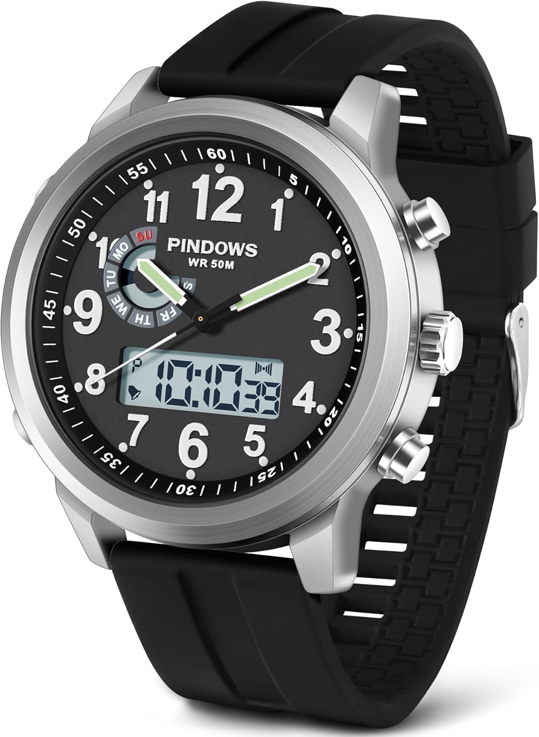 Men's Watches Digital Watches for Men Outdoor Sports Multifunctional Military Quartz Analog Waterproof Stainless Steel Classic Fashion Watch