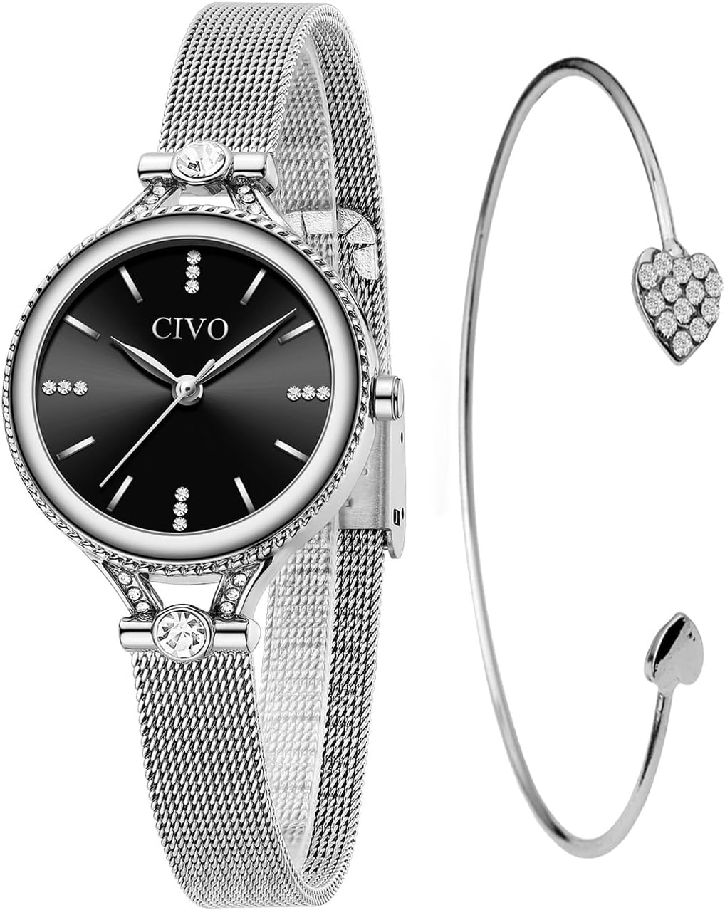 CIVO Women's Vintage Square Small Elegant Retro Watch with Bracelet Gift