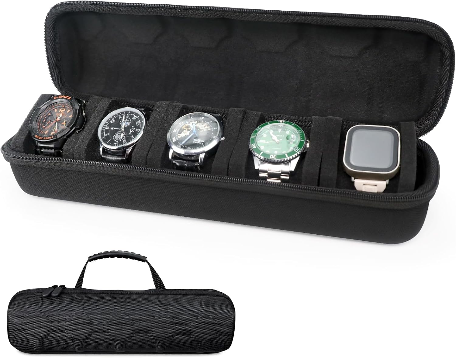 Watch Travel Case for Men and Women: Watch Organizer Case with Carry Handle, Portable Watch Case and Travel Case, Watch Roll
