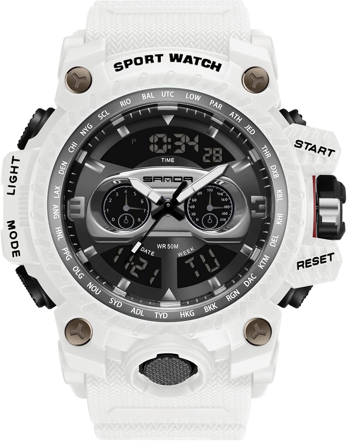 RORIOS Digital Watch for Men Military Watches with Alarm Clock Sports Watch Men Waterproof Analog Wrist Watch for Men