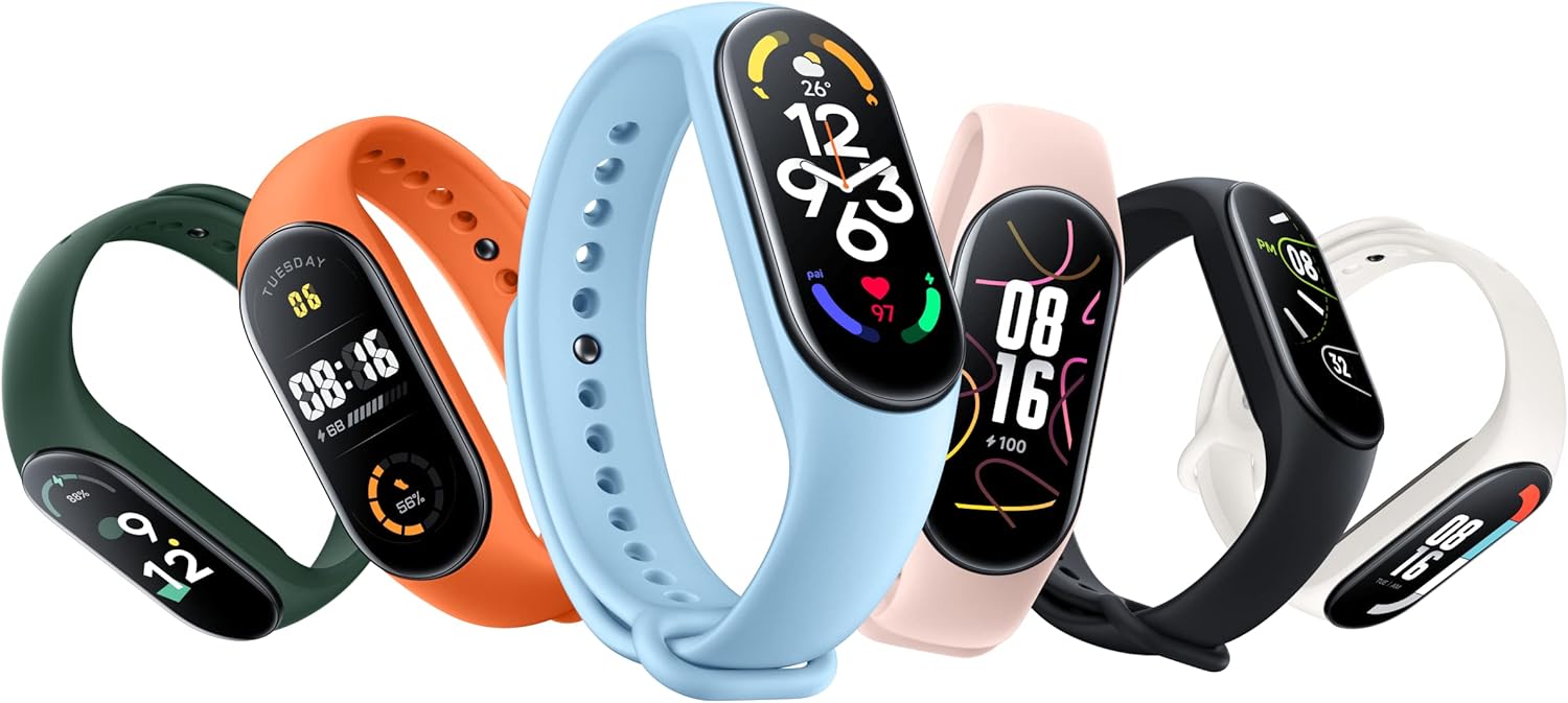 Xiaomi Smart Band 7, 1.62 inch AMOLED Screen, Sleep Monitor, SpO2, Heart Rate, VO2max, Water Resistance 5 ATM, 110+ Sport Modes, 14 Days Battery Life, Italian Version