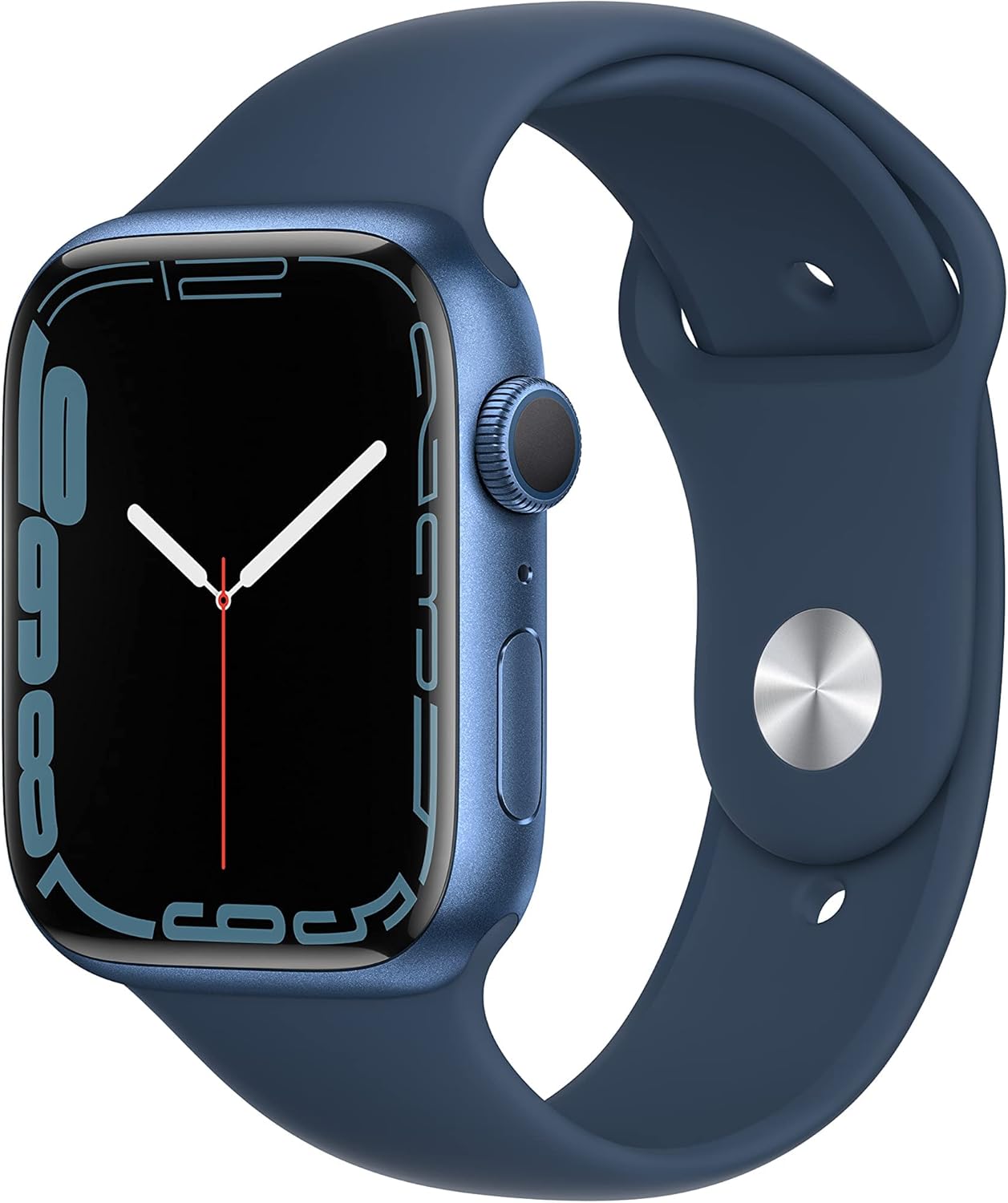 Apple Watch Series 7 (GPS, 45 mm) - Blue Aluminium Case with Blue Abyss Sport Strap - Regular (Refurbished)