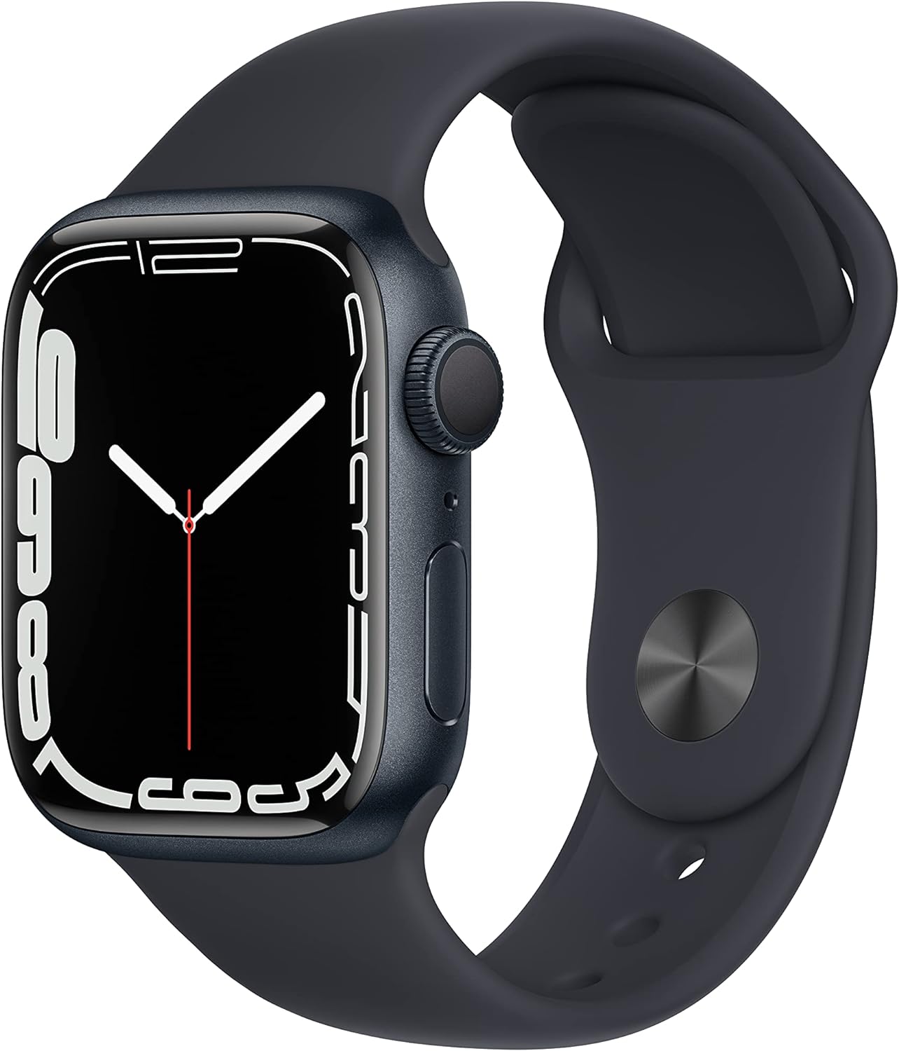 Apple Watch Series 7 (GPS, 41 mm) Space Grey Aluminium Case with Black Sport Strap (Refurbished)