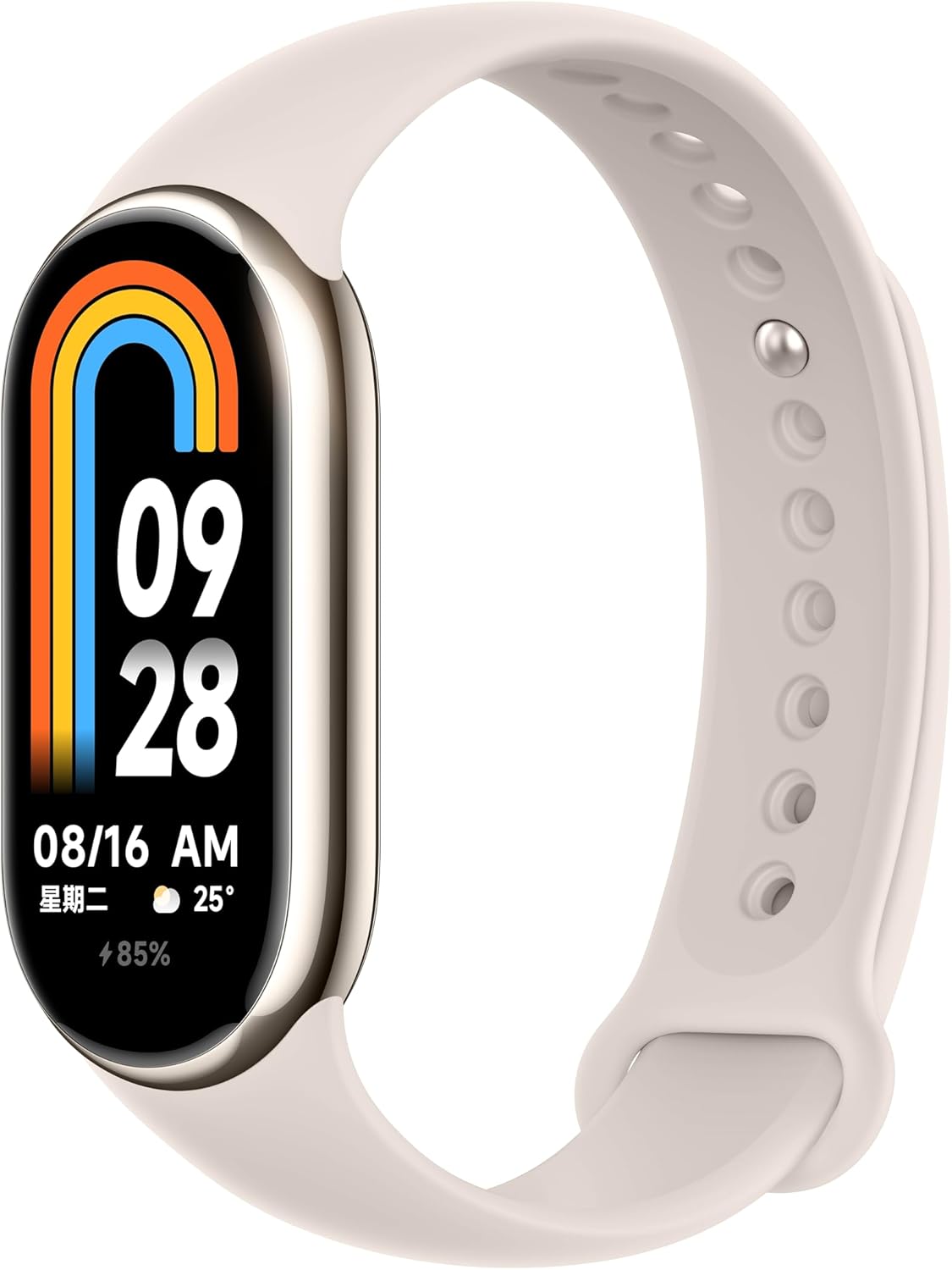 XIAOMI Smart Band 8, Metal Frame, 1.62" AMOLED Screen, Adaptive Brightness, Health Monitor, 60Hz Update Rate, 200+ Dials, 16 Days Autonomy, 5ATM Water Resistance, Gold