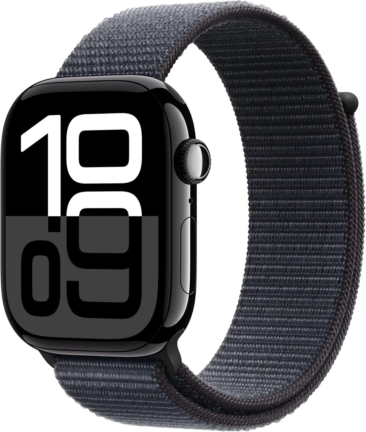 Apple Watch Series 10 GPS + Cellular 46 mm Boîtier en Aluminium Noir de Jais avec Boucle Sport Encre Violette