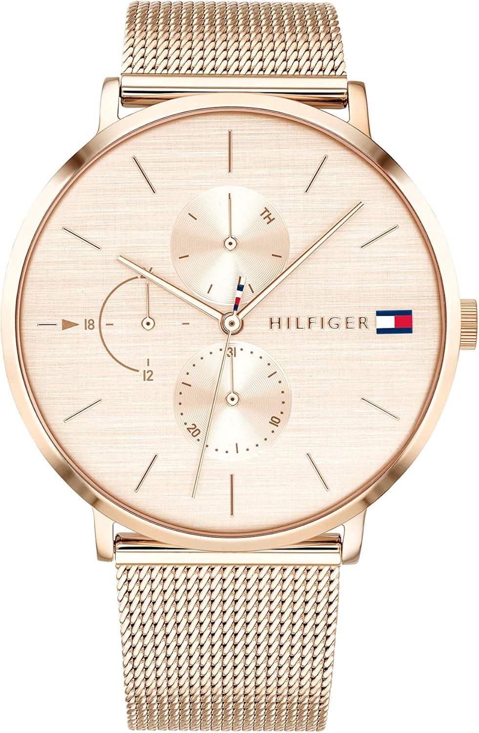 Tommy Hilfiger Orologio Multifunzionale al Quarzo da Donna - 3 Sottocadranti, Resistente all'Acqua 3ATM con Bracciale in Pelle o in Acciaio Inossidabile a Maglie o a Rete