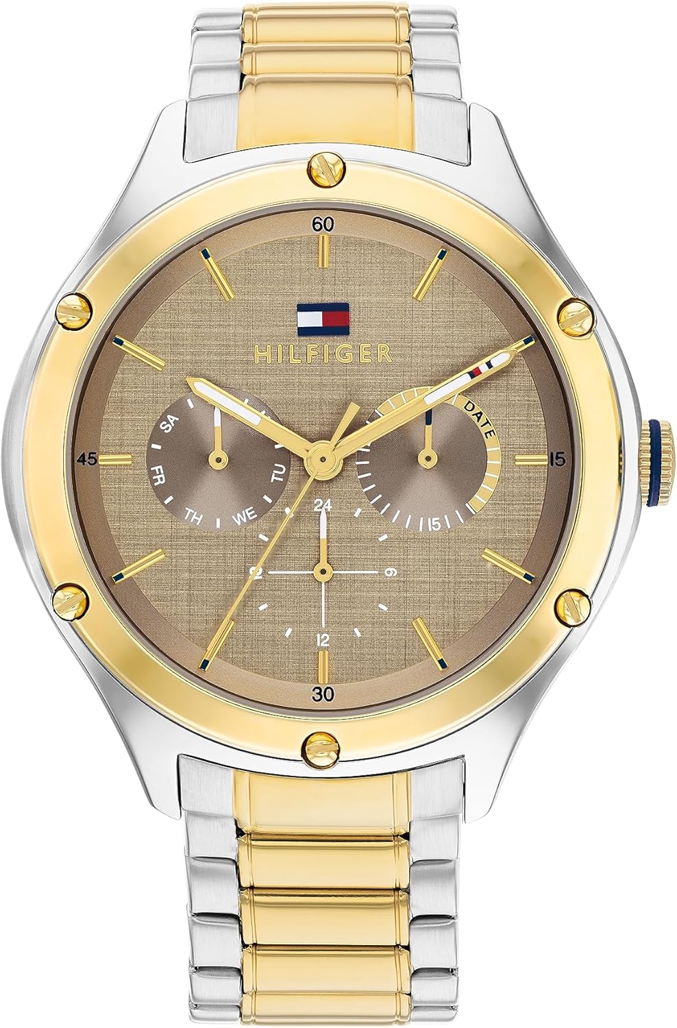 Tommy Hilfiger Orologio analogico multifunzione al quarzo da donna con cinturino in acciaio inossidabile