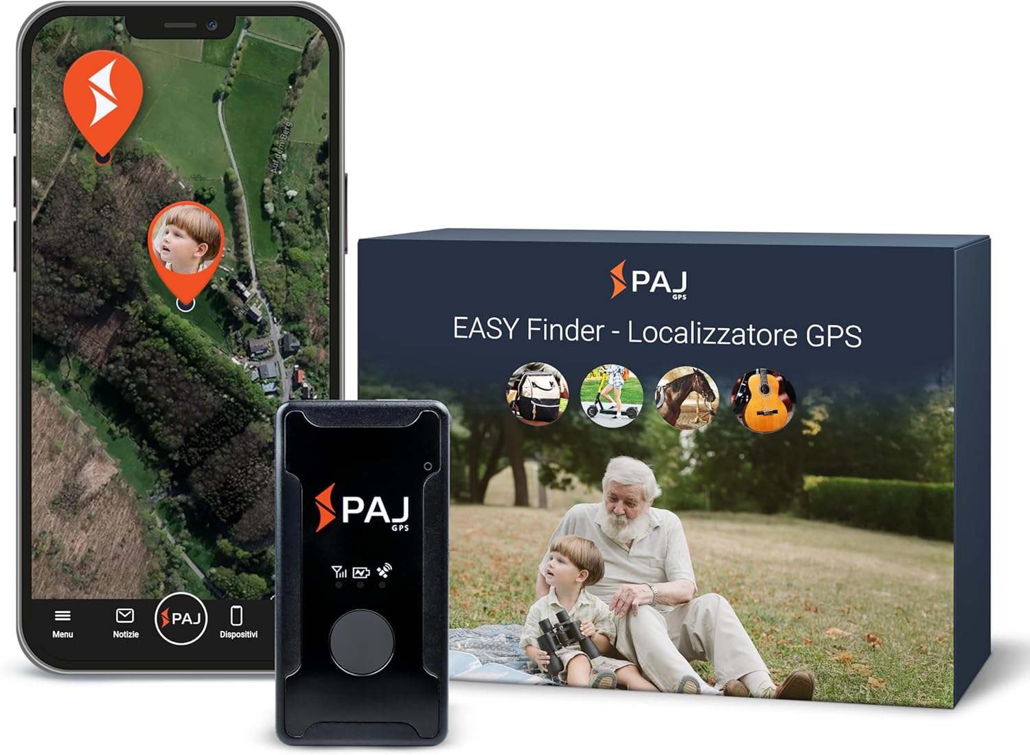 PAJ Easy Finder 4G, GPS Tracker for Children, Elderly / Dementia – Voice Messages – Real Time Tracker, SOS Emergency Button – Battery Life Up to 14 Days – Mini GPS Tracker
