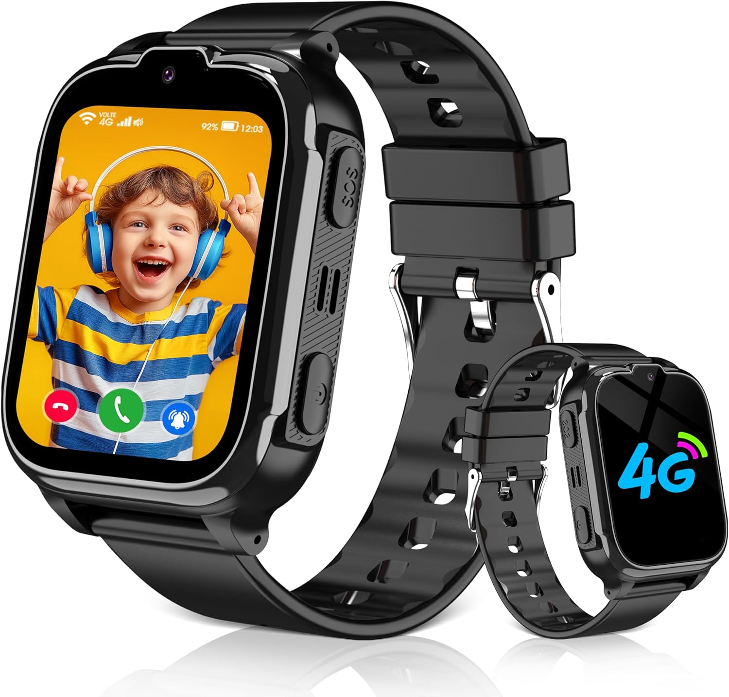 GPS Smartwatch Children, 4G Watch Smartwatch Children with Phone Video Calls SOS Camera, IP68 Waterproof Child Watch Gift Christmas Gifts