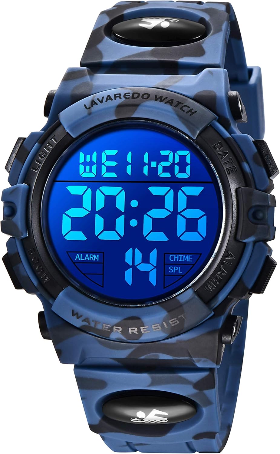 BEN NEVIS Children's Digital Multifunction Waterproof LED Light Alarm Calendar Date Wrist Watch with Silicone Strap