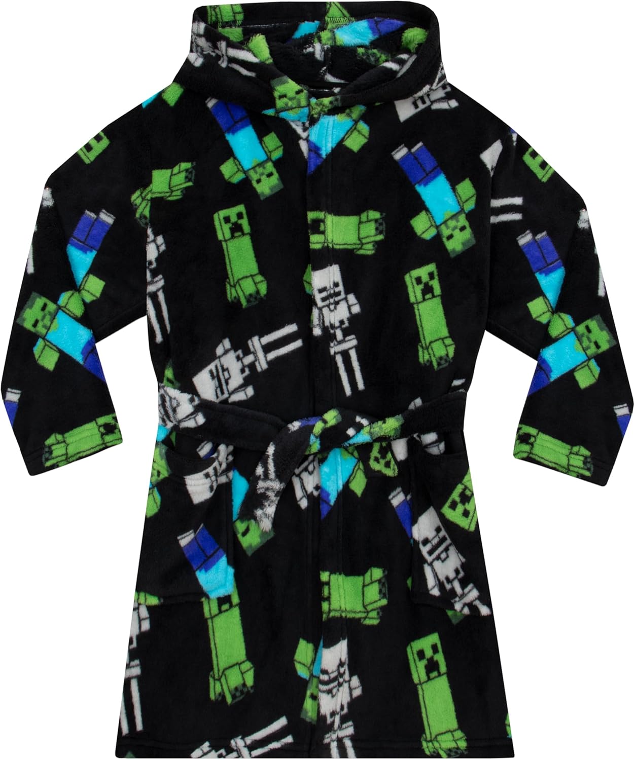 MINECRAFT Baby Creeper Dressing Gown | Gamer Dressing Gown | Ages 5 to 13 Years