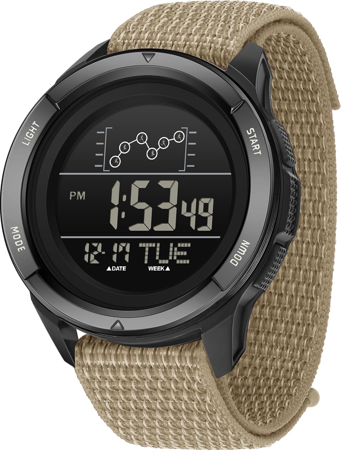 findtime Military Watches for Men Tactical Digital Sports Watch Waterproof Army Outdoor Nylon Strap Electronic Watch Men LED Luminous Alarm Stopwatch Relojes para