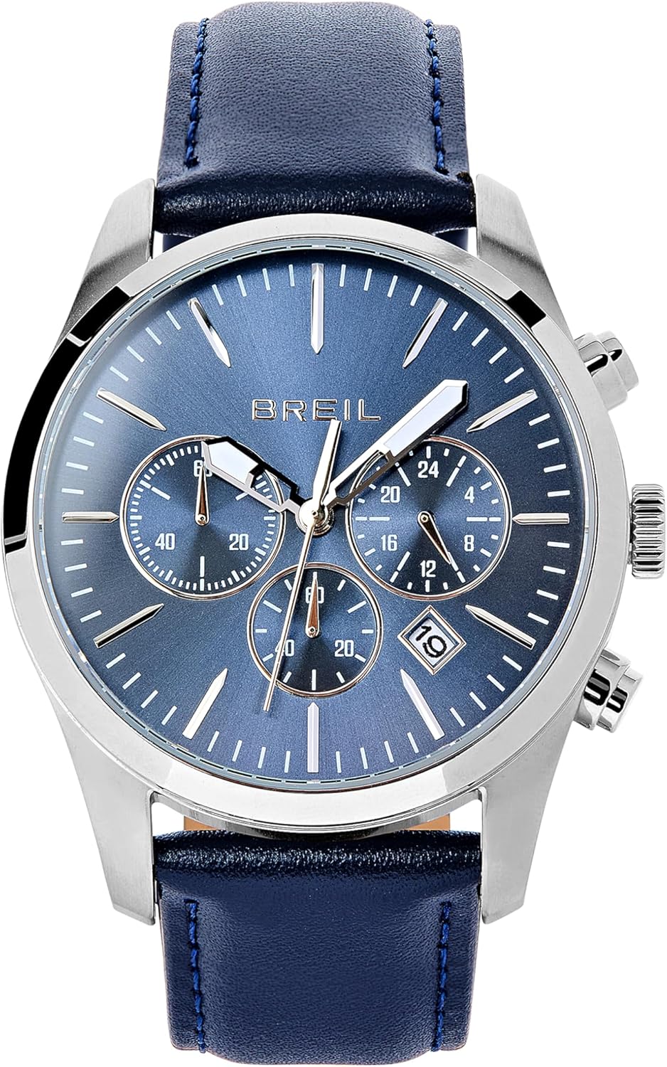 Breil, Collezione Coupé, Orologio Uomo, Cronografo in Acciaio Lucido, Quadrante Sunray, Sfere Luminous e Indici IP Gun, Bracciale a 5 Maglie, Chiusura Ripiegata, Cassa 42 mm