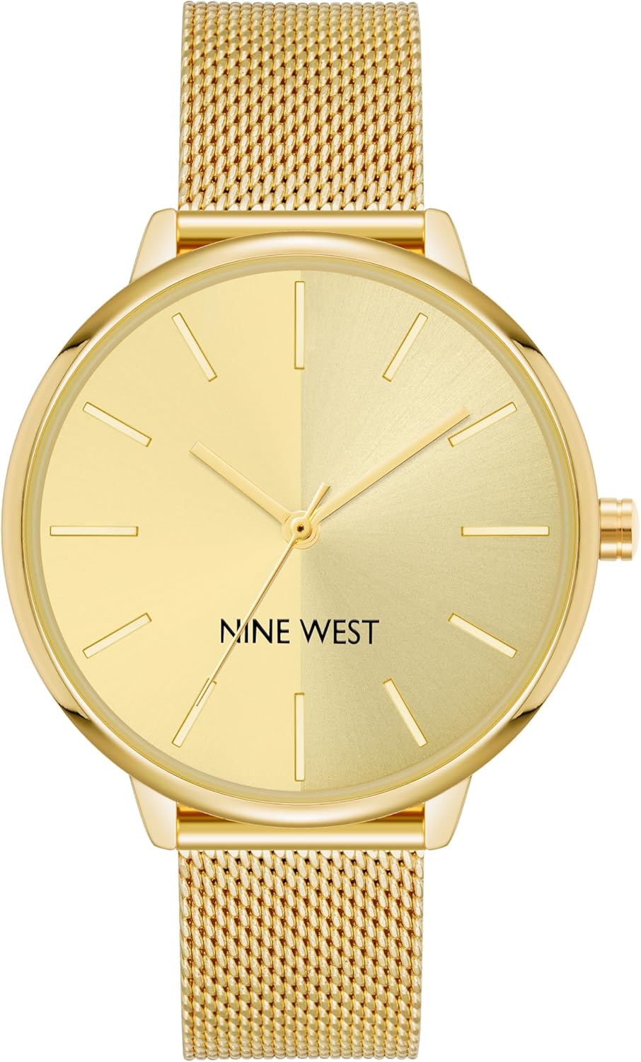 Nine West Ladies Fashion Quartz Watch with Nine Gold Bands Gold
