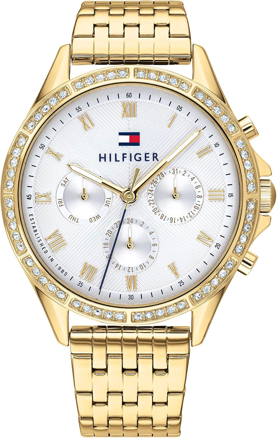 Tommy Hilfiger Orologio Analogico Multifunzione al Quarzo da Donna con Cinturino in Acciaio Inossidabile - Disponibile in versione Oro o Argento