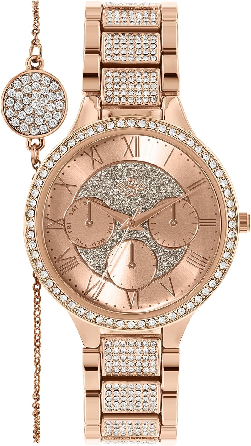 Spirit ASPL117X Women's Quartz Analog Watch with Alloy Steel Bracelet Rose Gold Bracelet