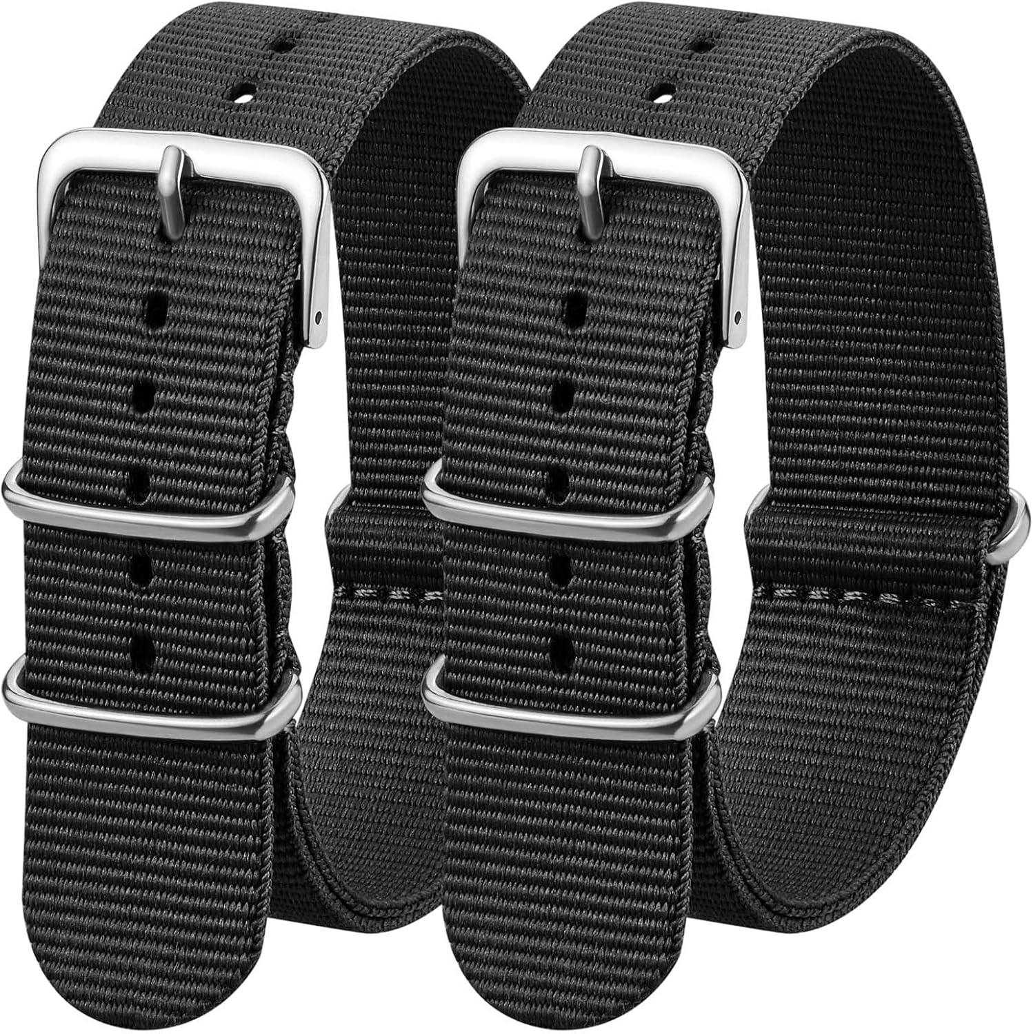 Nylon Watch Strap Replacement Band for Men Women Watch Band Width 18mm 20mm 22mm (Pack of 2)